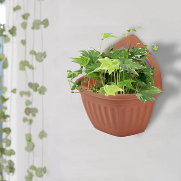 32cm Wall Brown Hanging Planter Terracotta