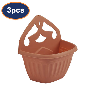 3pcs 32cm Wall Brown Hanging Planter Terracotta