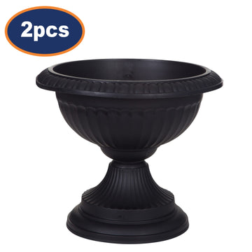 2pc 42cm Black Grecian Urn Plastic Planter