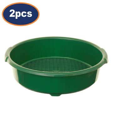 2pc 36cm Green Plastic Garden Sieve