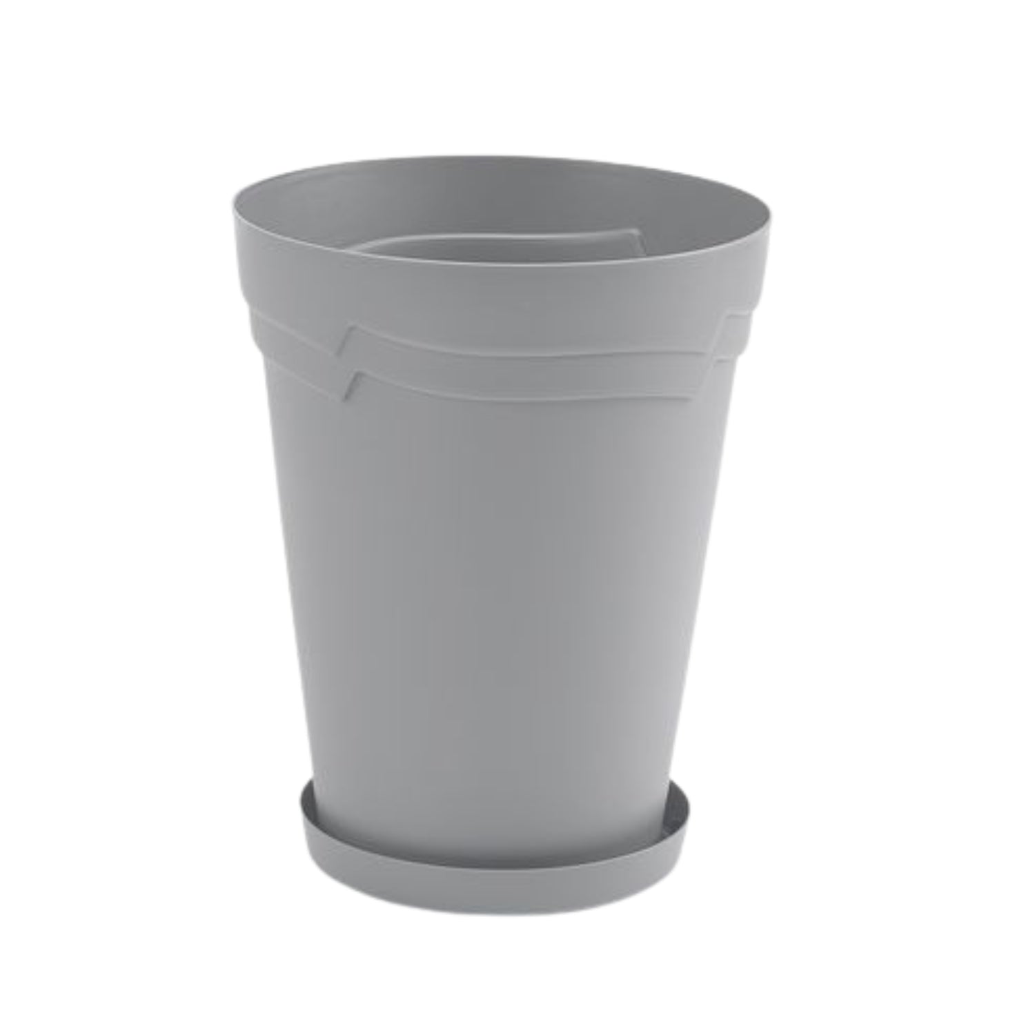29cm Tall Round Boston Stone Grey Flower Pot