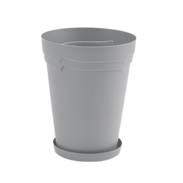 29cm Tall Round Boston Stone Grey Flower Pot