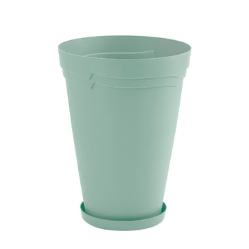 34cm Tall Round Boston Sage Green Flower Pot