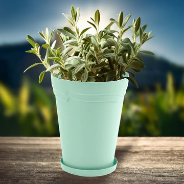 34cm Tall Round Boston Sage Green Flower Pot