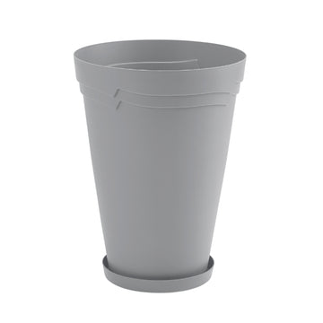 34cm Tall Round Boston Stone Grey Flower Pot