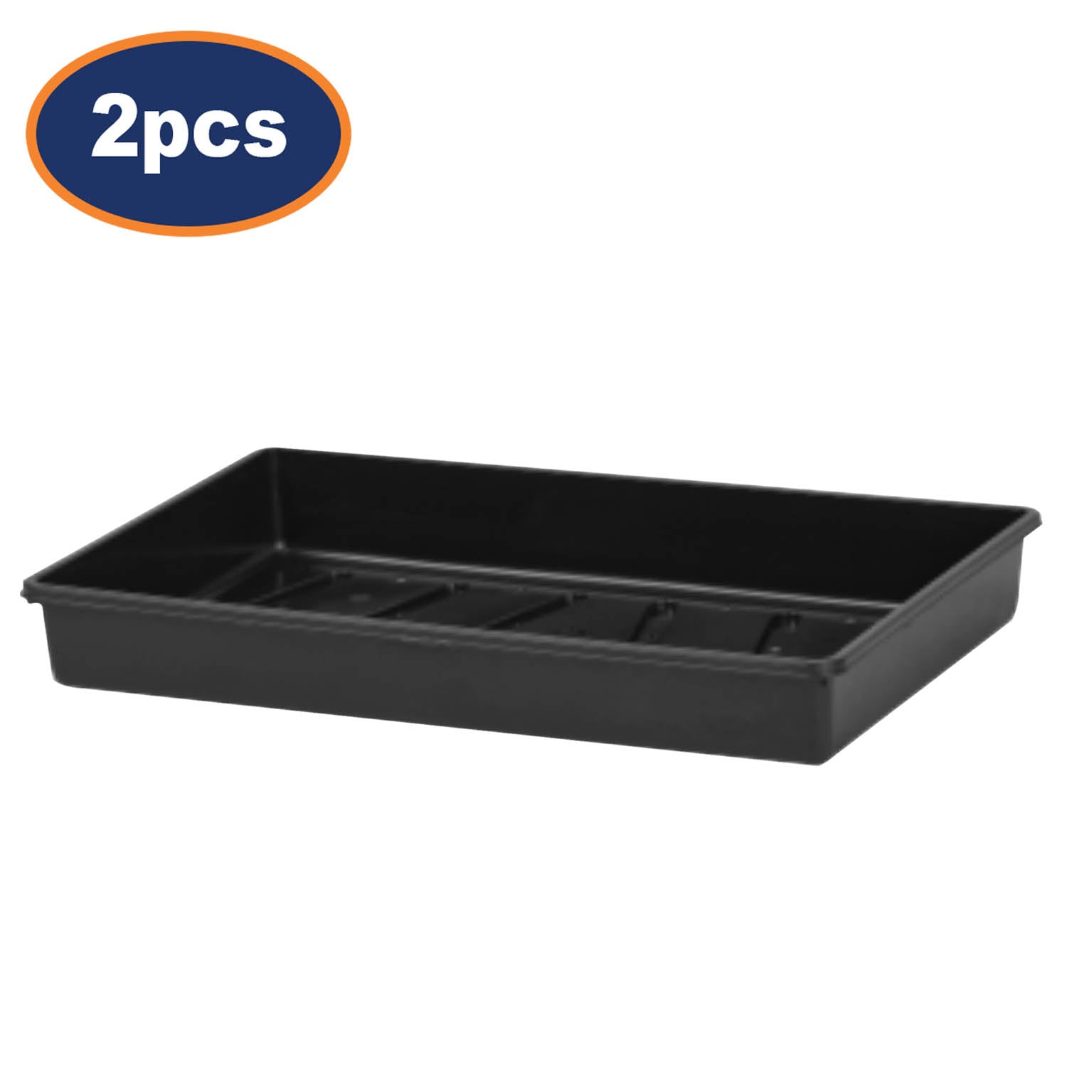 2Pcs Eden 38cm Black Plastic Seed Tray