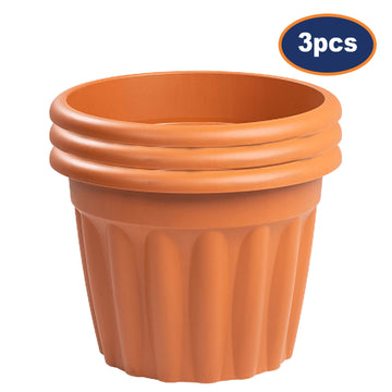 3pc Vista 40cm Round Planter Terracotta