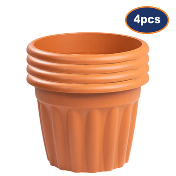 4pc Vista 40cm Round Planter Terracotta