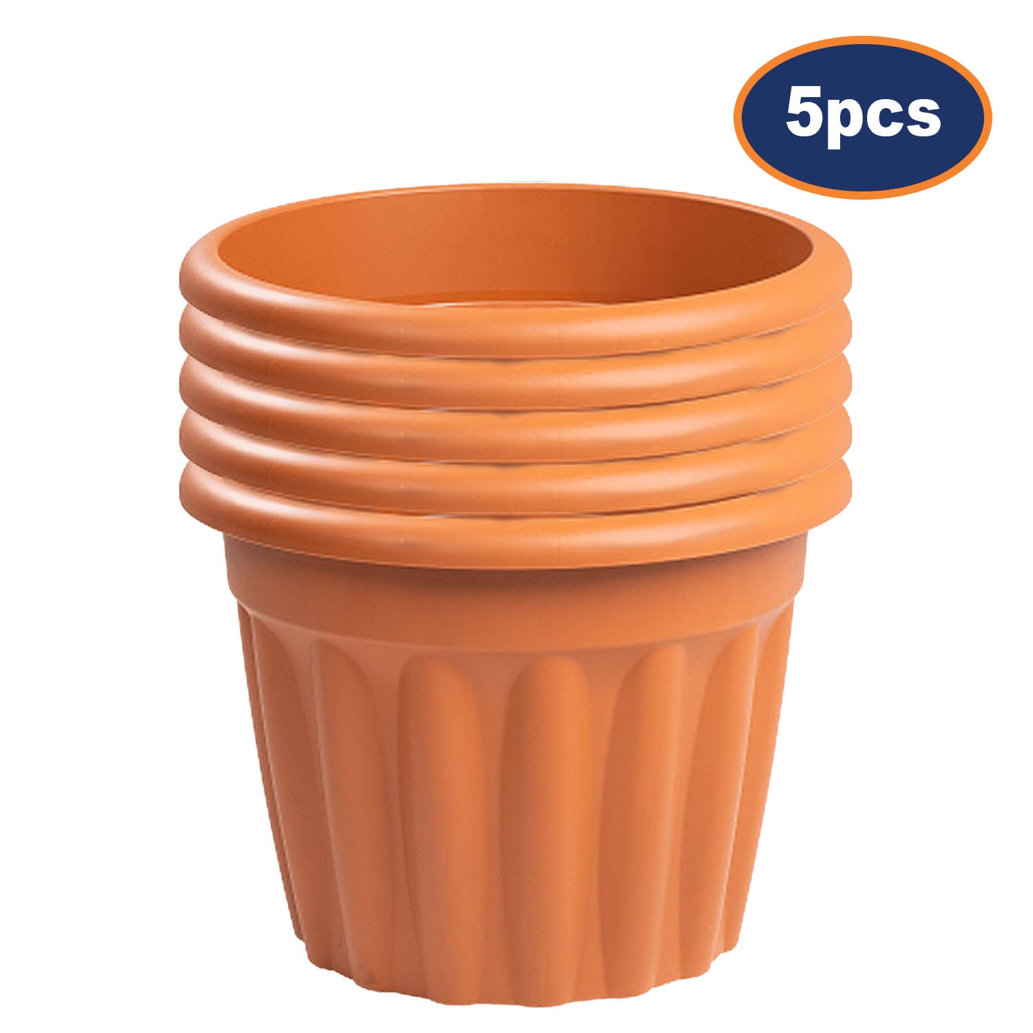 5pc Vista 40cm Round Planter Terracotta
