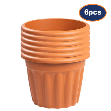 6pc Vista 40cm Round Planter Terracotta