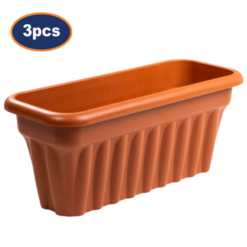 3Pcs 60cm Vista Terracotta Plastic Planter