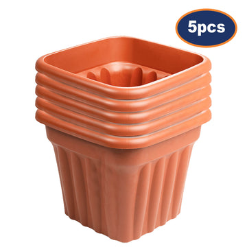 5pc Vista 49cm Square Planter Terracotta