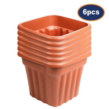6pc Vista 49cm Square Planter Terracotta
