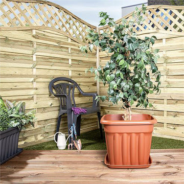 5pc Vista 49cm Square Planter Terracotta