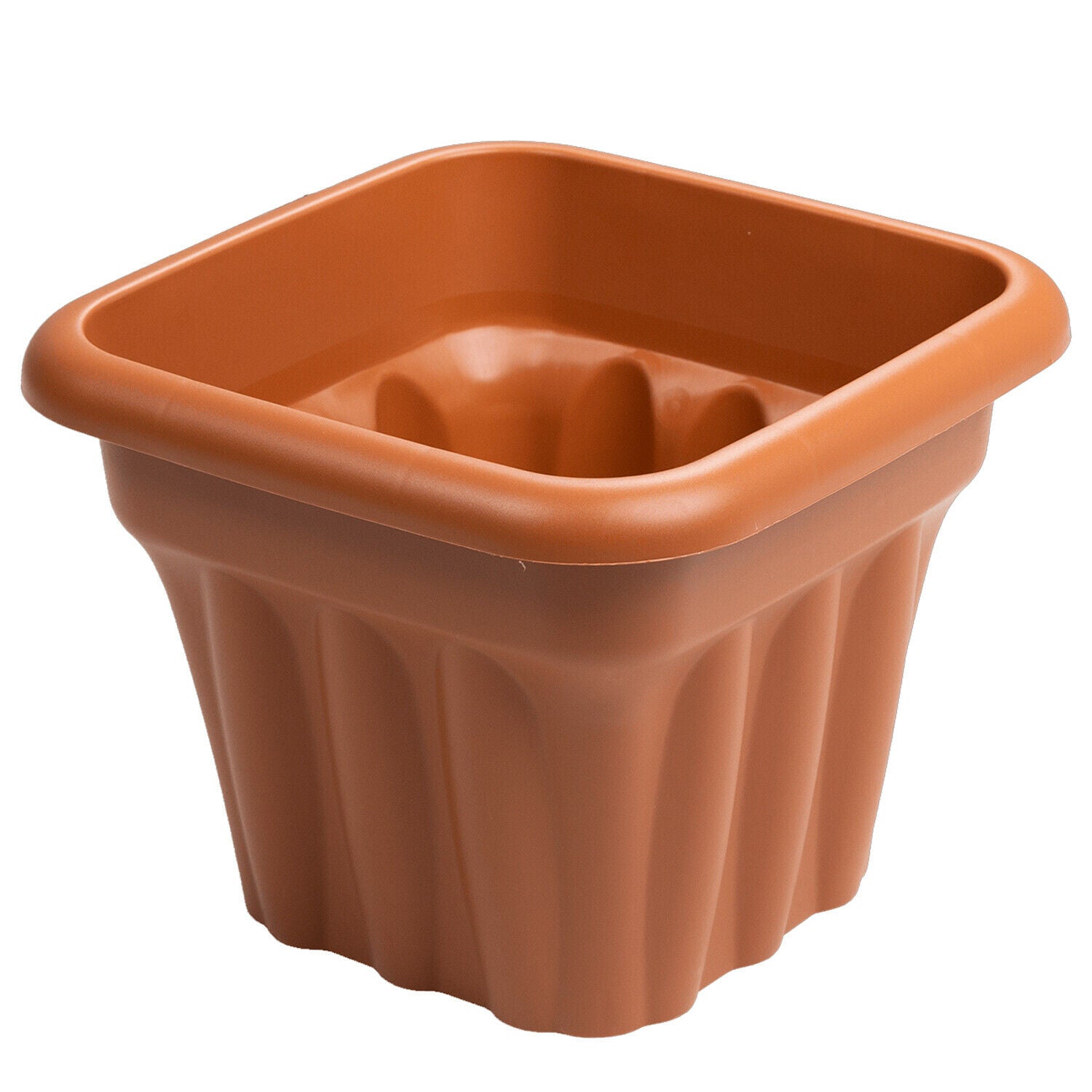 33cm Brown Square Plastic Planter
