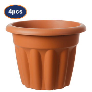 4Pcs 25cm Round Terracotta Plastic Planter