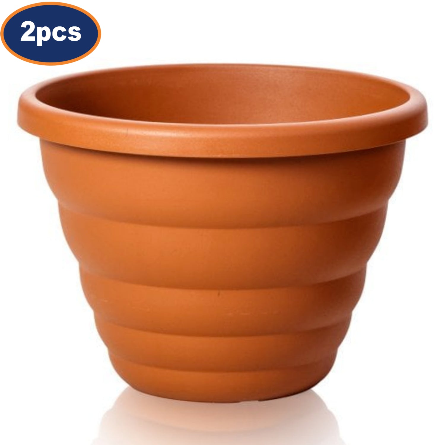 2Pcs 32cm 20L Terracotta Round Plastic Planters