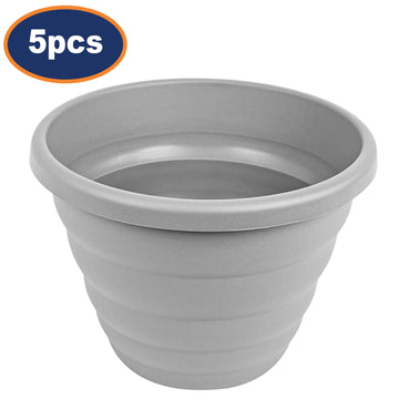 5pc 32cm Round Cement Grey Beehive Planter