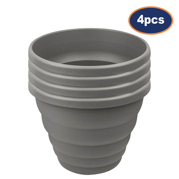 4Pcs 40cm Grey Plastic Beehive Round Planter