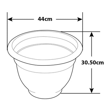5Pcs 44cm Black Round Bell Plastic Planter