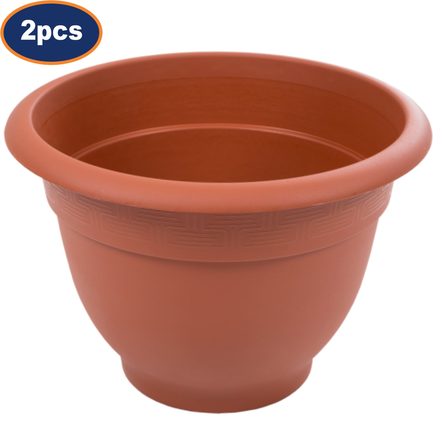 2Pcs 48cm Terracotta Round Plastic Bell Planters