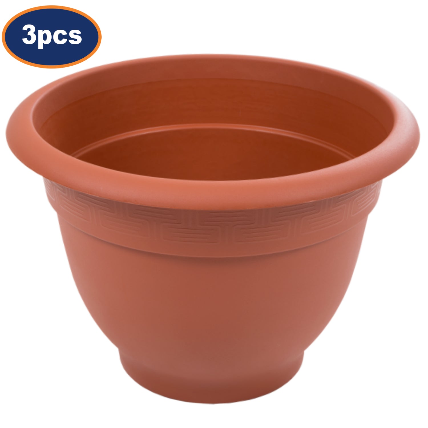 3Pcs 36cm Terracotta Bell Round Plastic Planters