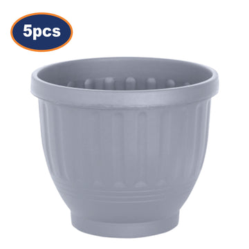 5Pcs 30cm Grey Plastic Etruscan Round Planter