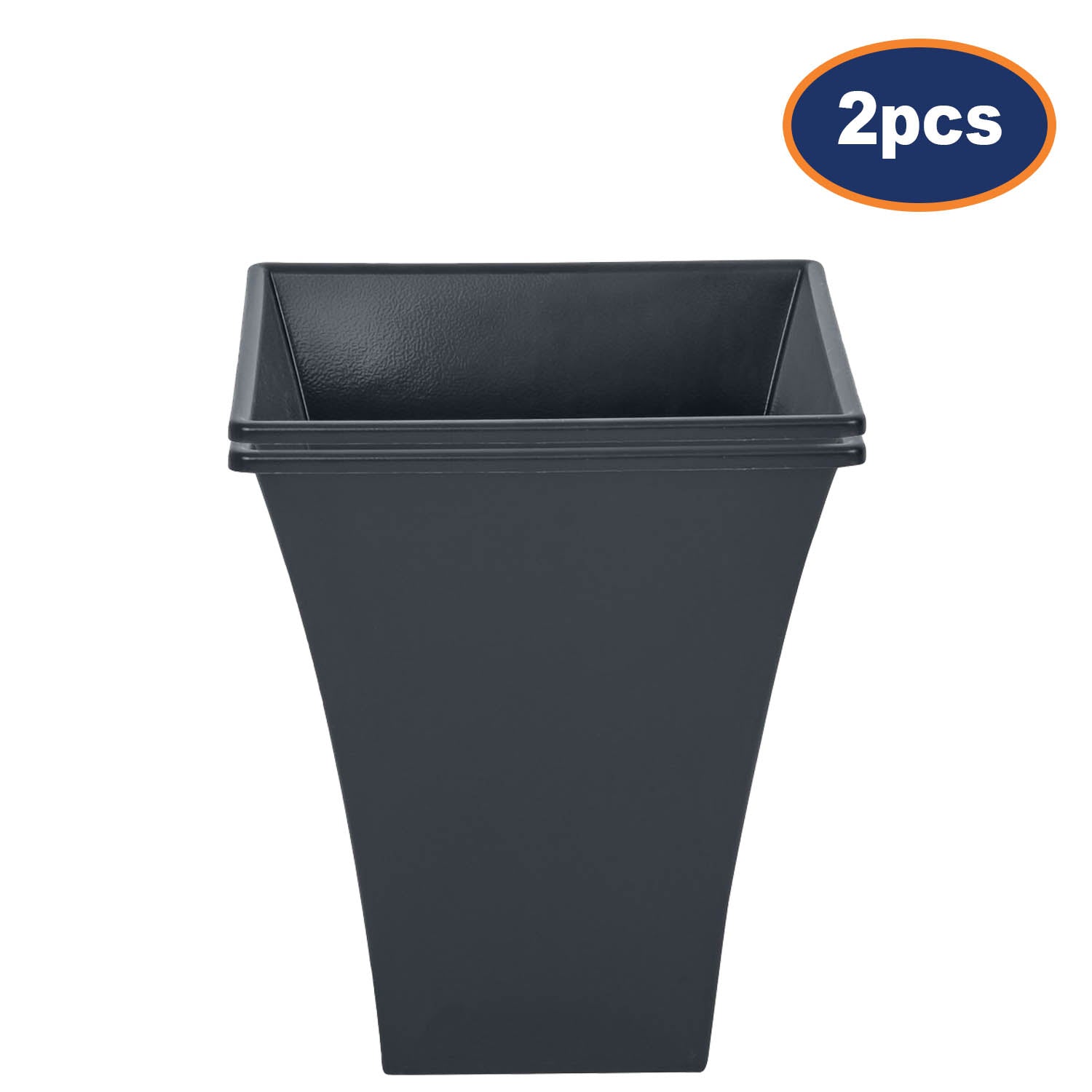 2Pcs 28cm Slate Plastic Square Planter