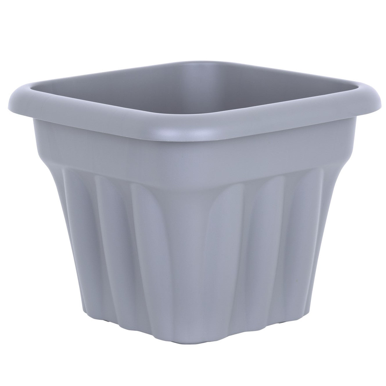 33cm Square Grey Plastic Planter