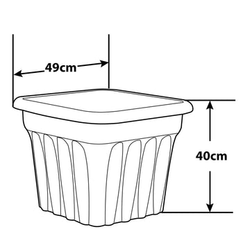 3Pcs 49cm Square Grey Plastic Vista Planters