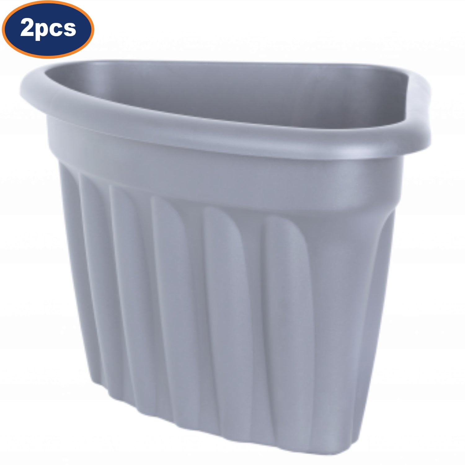 2Pcs 40cm Grey Vista Corner Plastic Planters