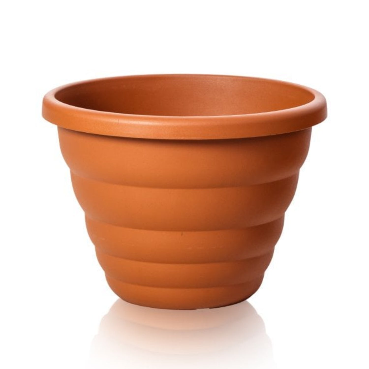 32cm Round Terracotta  Plastic Planter - Brown