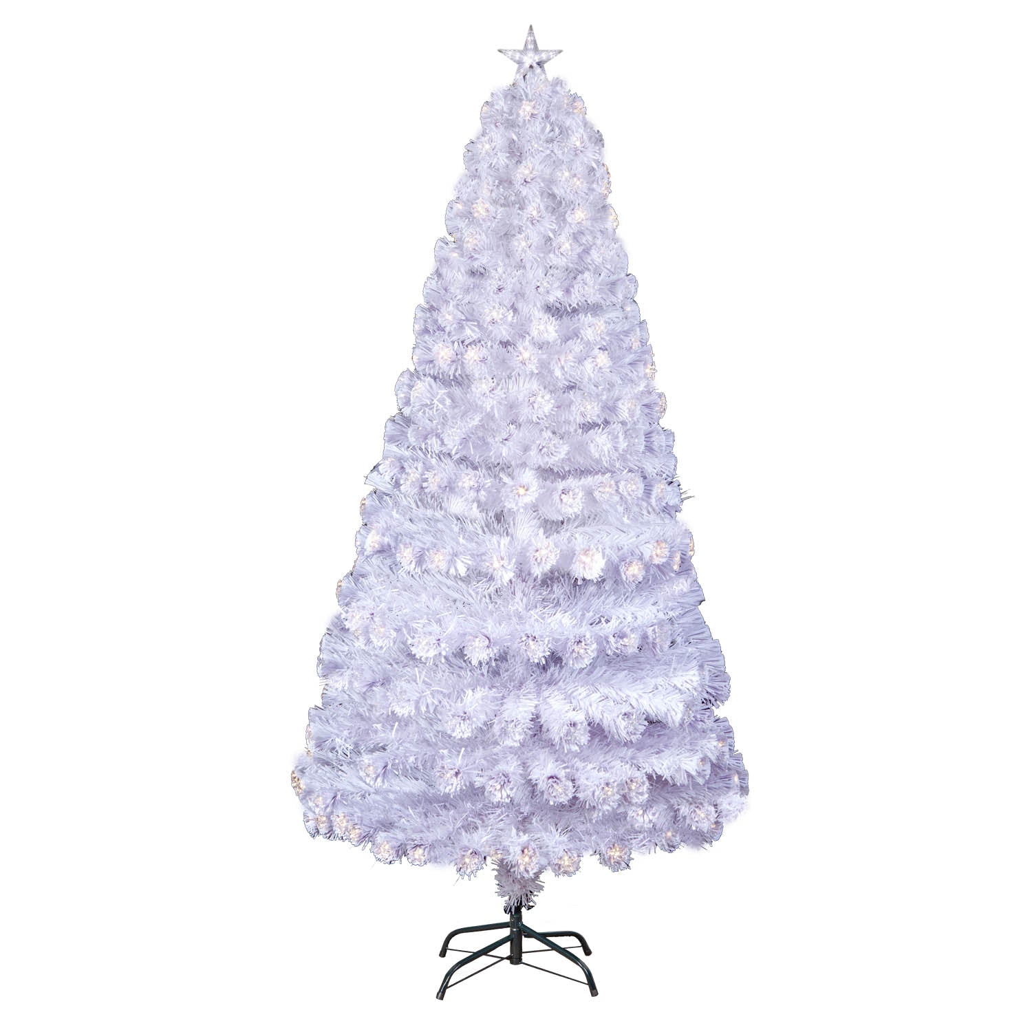 White 4ft LED Fibre Optic Christmas Tree