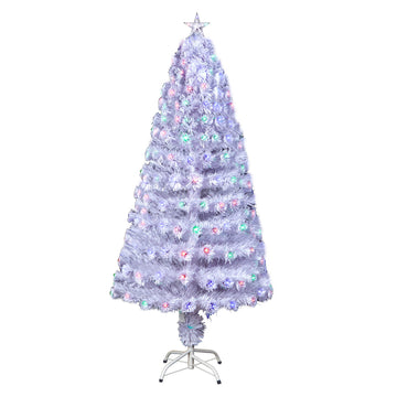 White Haze Multicolored LED Branch Tips Christmas Tree, 6Ft