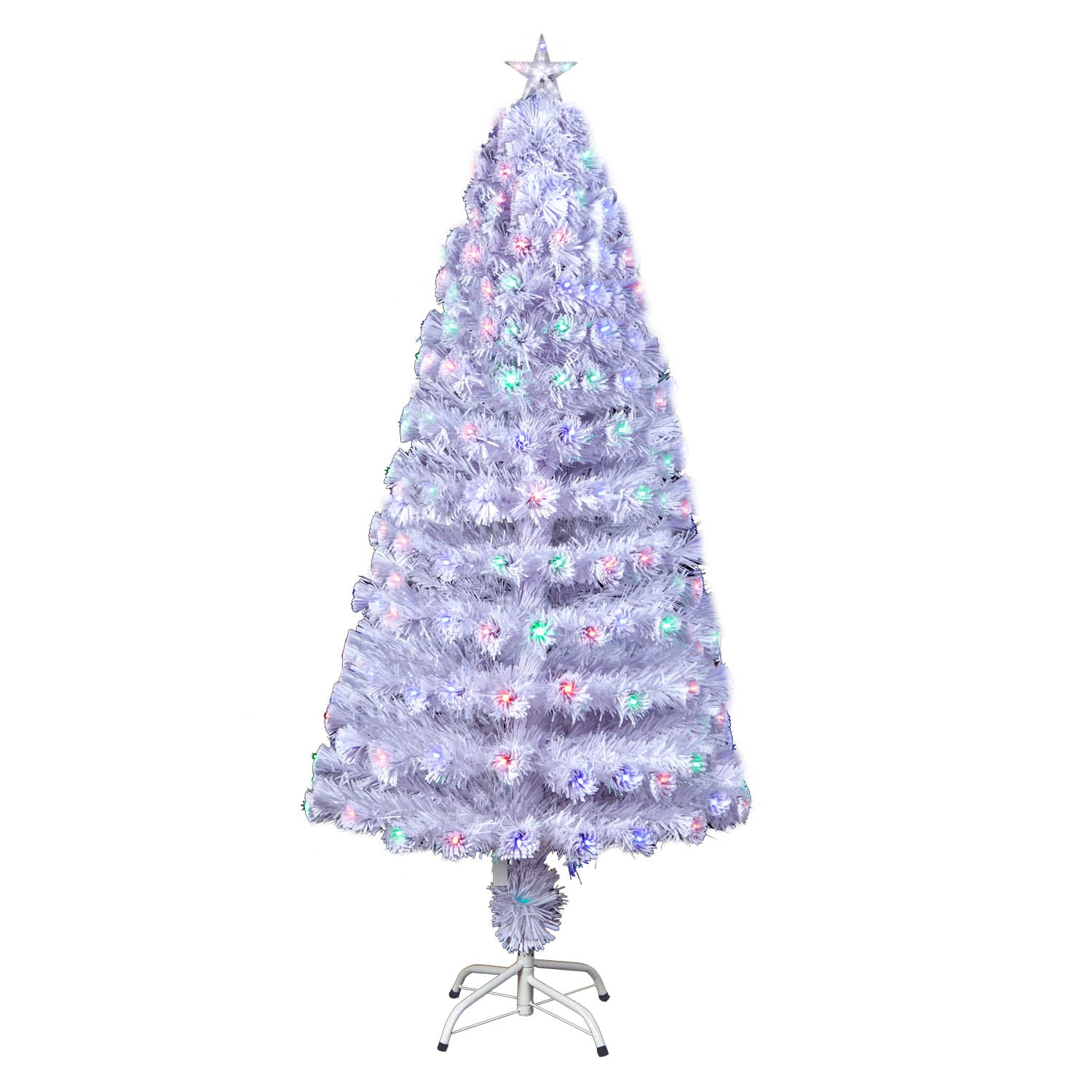 White Haze Multicolored LED Branch Tips Christmas Tree, 5Ft