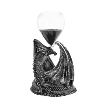 Silver Dragon Resin Sand Timer Figurine