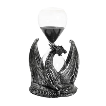 Silver Dragon Resin Sand Timer Figurine