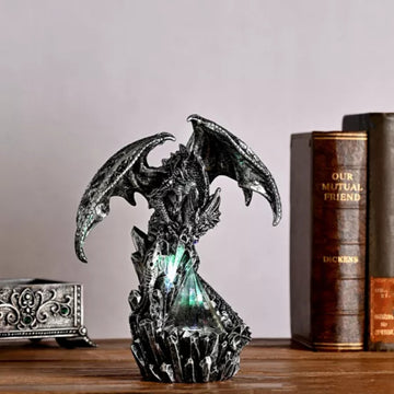 Juliana Mystic Silver Dragon Figurine with LED Light