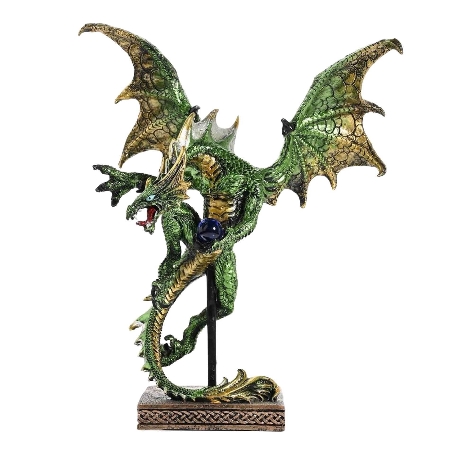 Mystic Legends Green Dragon Flying Resin Figurine