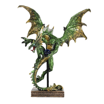 Mystic Legends Green Dragon Flying Resin Figurine