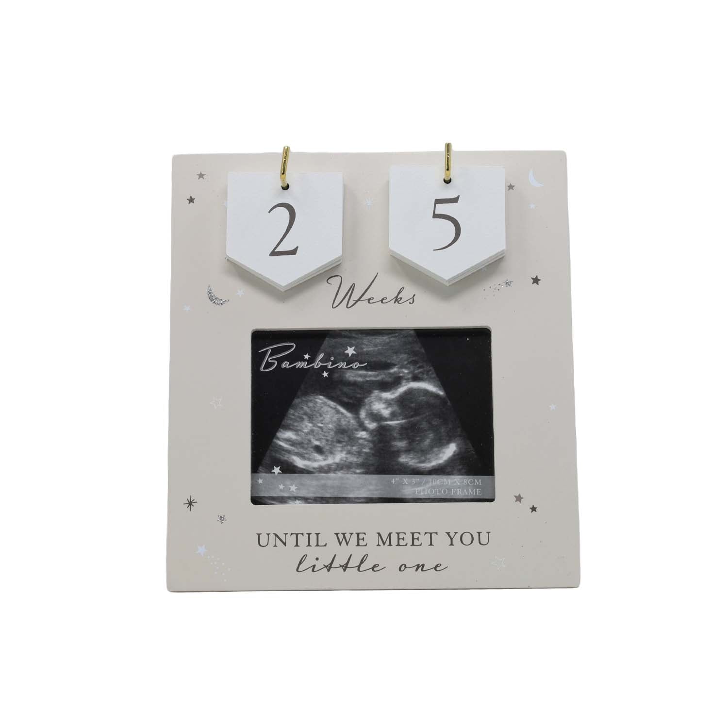 Silverplated MDF Countdown Baby Ultrasound Photo Frame