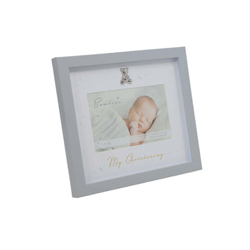 Matte Grey Landscape Baby Christening Photo Frame