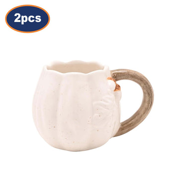 2Pcs Pumpkin Shaped Country Living 430ml Coffee Mug