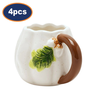 4Pcs Pumpkin Shaped Country Living 430ml Coffee Mug