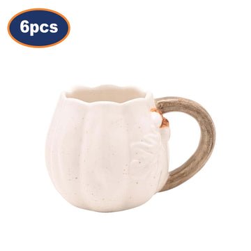 6Pcs Pumpkin Shaped Country Living 430ml Coffee Mug