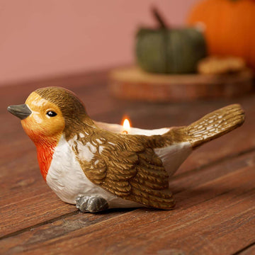 4Pcs Ceramic Robin Tea Light Holder
