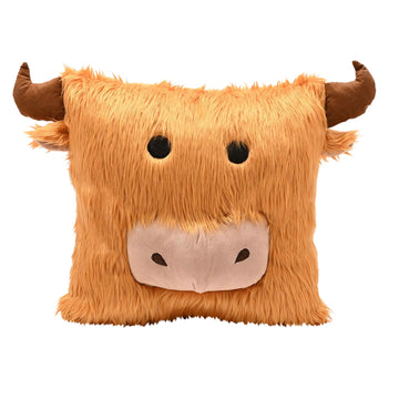 36cm Highland Cow  Soft Furry Cushion