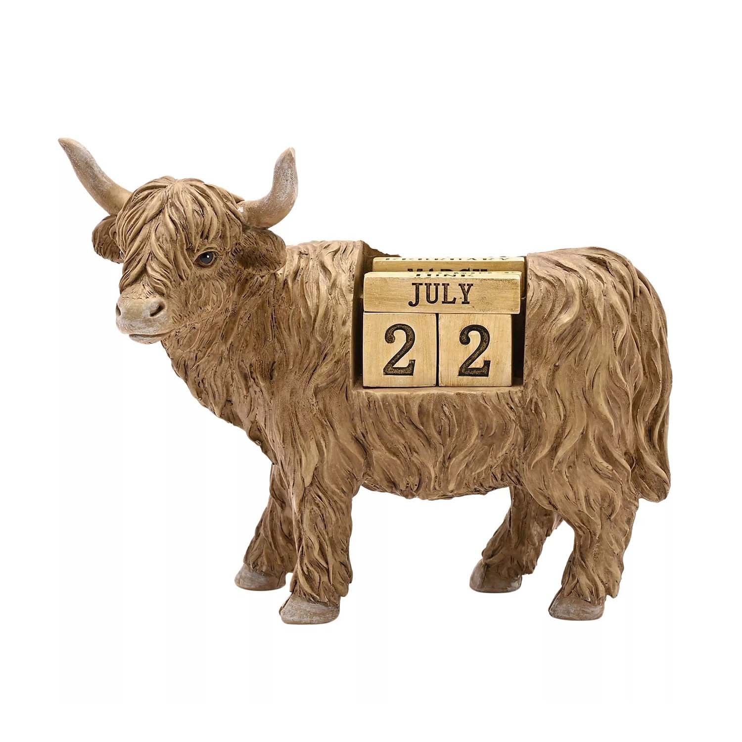Highland Cow Polystone 3D Figurine Calendar
