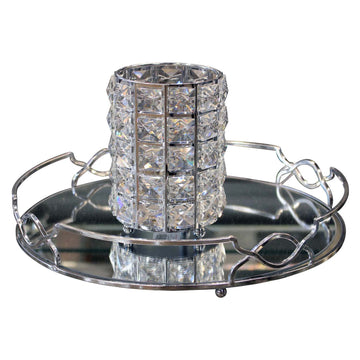 Hestia Diamante Crystal Candle Holder Large