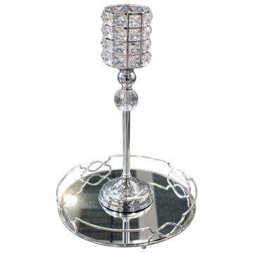 Hestia Diamante Crystal Candle Holder Small